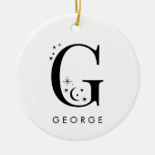 Monogram G Celestie Name Keramik Ornament (Vorne)