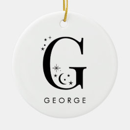 Monogram G Celestie Name Keramik Ornament