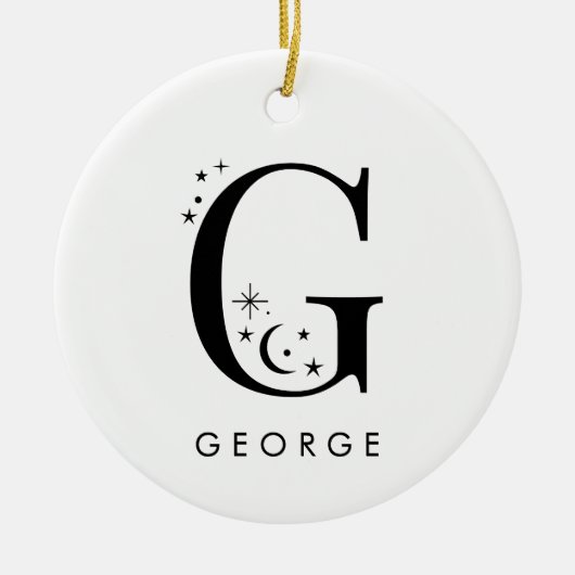 Monogram G Celestie Name Keramik Ornament (Vorne)