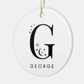 Monogram G Celestie Name Keramik Ornament (Links)
