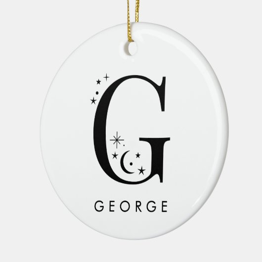 Monogram G Celestie Name Keramik Ornament (Links)