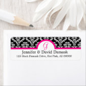 Monogram G Damask White Address Labels (Insitu)