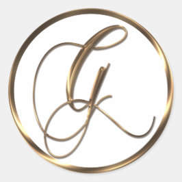 Monogram G Imitate Bronze Runder Aufkleber