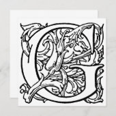 Monogram G Initial Black and White Floral Pattern (Vorne/Hinten)