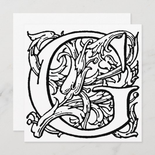 Monogram G Initial Black and White Floral Pattern (Vorne/Hinten)