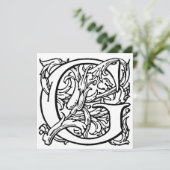 Monogram G Initial Black and White Floral Pattern (Stehend Vorderseite)