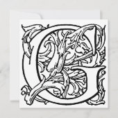 Monogram G Initial Black and White Floral Pattern (Vorderseite)