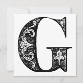 Monogram G Initial Black and White Floral Pattern (Vorderseite)