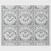 Monogram G Initial Black and White Floral Pattern Geschenkpapier (Flach)