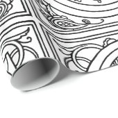 Monogram G Initial Black and White Floral Pattern Geschenkpapier (Rolleneckpunkt)
