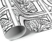 Monogram G Initial Black and White Floral Pattern Geschenkpapier (Rolleneckpunkt)