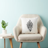 Monogram G Initial Black and White Floral Pattern Kissen (Stuhl )