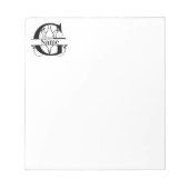 Monogram G Initial Stationary Desk Notepad Notizblock (Vorderseite)
