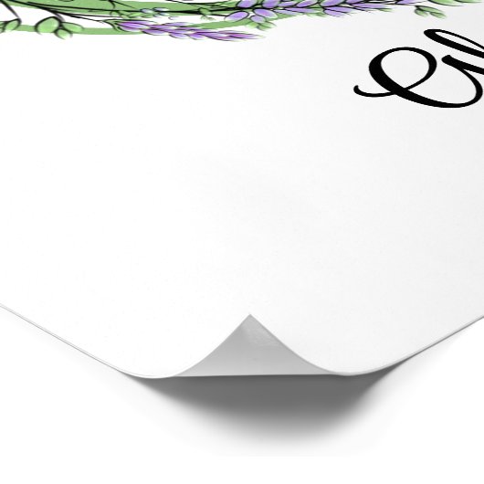 Monogram G Lavendel Eucalyptus Kinderzimmer Poster (Ecke)