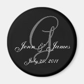 Monogram G Wedding Bridge Datum Magnet (Vorne)