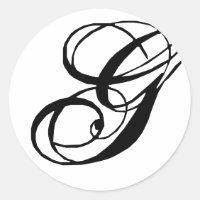 Monogram G Wedding Siegel Sticker
