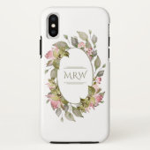Monogram Garden Floral Case-Mate iPhone Hülle (Rückseite)