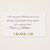 Monogram Gastgeschenk Hochzeit Hang Tags (Rückseite)