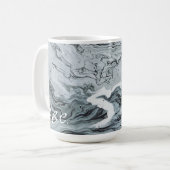 MONOGRAM "gekrackt" Marmorgrau-Tasse Kaffeetasse (Vorderseite Links)