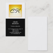 Monogram Gelb Button Muster Weiße Visitenkarte (Vorne/Hinten)