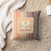 Monogram, gelb-orange-braune Streifen Kissen (Decke)