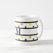 Monogram Gelb-Orange-Polka-Punkte Kaffeetasse (VorderseiteRechts)