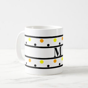 Monogram Gelb-Orange-Polka-Punkte Kaffeetasse