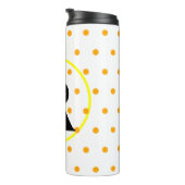 Monogram Gelb-Orange-Polka-Punkte Thermosbecher (Nach rechts gedreht)