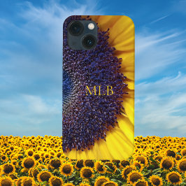 Monogram Gelbe Sonnenblume Verschließen mit Initia Case-Mate iPhone Hülle