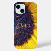 Monogram Gelbe Sonnenblume Verschließen mit Initia Case-Mate iPhone Hülle (Rückseite)