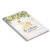 Monogram gelbe Zitronenbaum Weißes Holzrezept Notizblock (Rechte Seite)