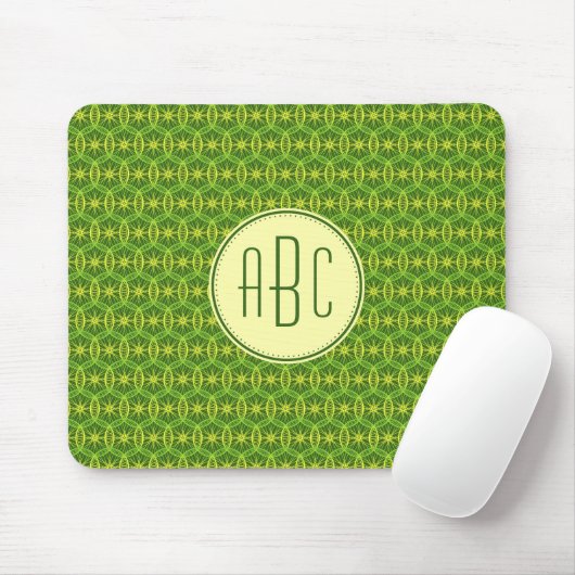 Monogram, gelbes Radmuster Mousepad (Mit Mouse)