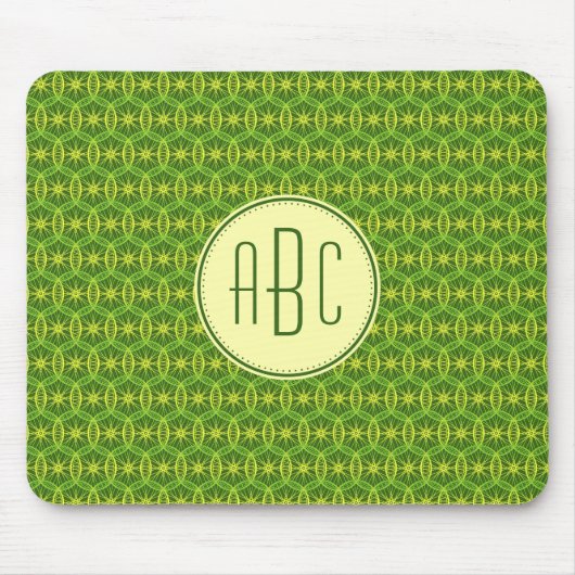 Monogram, gelbes Radmuster Mousepad (Vorne)