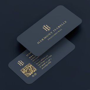 Monogram Generalunternehmer Bau Dark Blue Visitenkarte