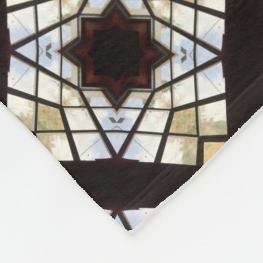 Monogram Geometric Black Blue Yellow Pattern Fleecedecke (Ecke)