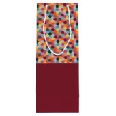 Monogram Geometric Burgundy Hexagon Wine Gift Bag Geschenktüte Für Weinflaschen (Rückseite)