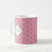Monogram Geometric Dusky Rose Red Polka Dots Kaffeetasse (Vorderseite Links)