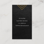 Monogram Geometric Gold Squares Imitat Leather Visitenkarte (Rückseite)