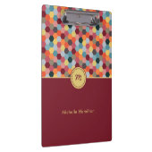 Monogram Geometric Modern Hexagon Clipboard Klemmbrett (Rechts)