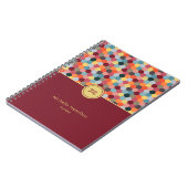Monogram Geometric Modern Hexagon Notebook Notizblock (Linke Seite)