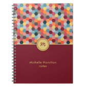 Monogram Geometric Modern Hexagon Notebook Notizblock (Vorderseite)