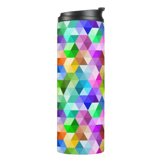 Monogram Geometric Rainbow Colors Thermal Tumbler Thermosbecher (Nach links gedreht)