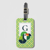 Monogram Geometric Toucan Brazil's Iconic Bird Lug Gepäckanhänger (Vorderseite Vertikal)