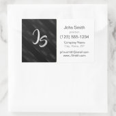 Monogram Geometric trendy black pattern Rechteckiger Aufkleber (Tasche)