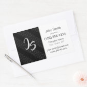 Monogram Geometric trendy black pattern Rechteckiger Aufkleber (Umschlag)