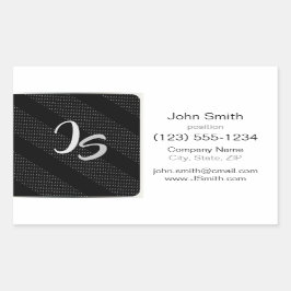 Monogram Geometric trendy black pattern Rechteckiger Aufkleber