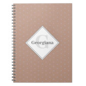 Monogram Geometric Warm Neutrals Beige Polka Dots Notizblock (Vorderseite)