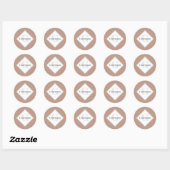 Monogram Geometric Warm Neutrals Beige Polka Dots Runder Aufkleber (Blatt)