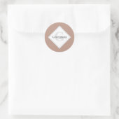 Monogram Geometric Warm Neutrals Beige Polka Dots Runder Aufkleber (Tasche)
