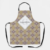 Monogram Geometric Warm Neutrals Diamond Zigzags Schürze (Vorderseite)